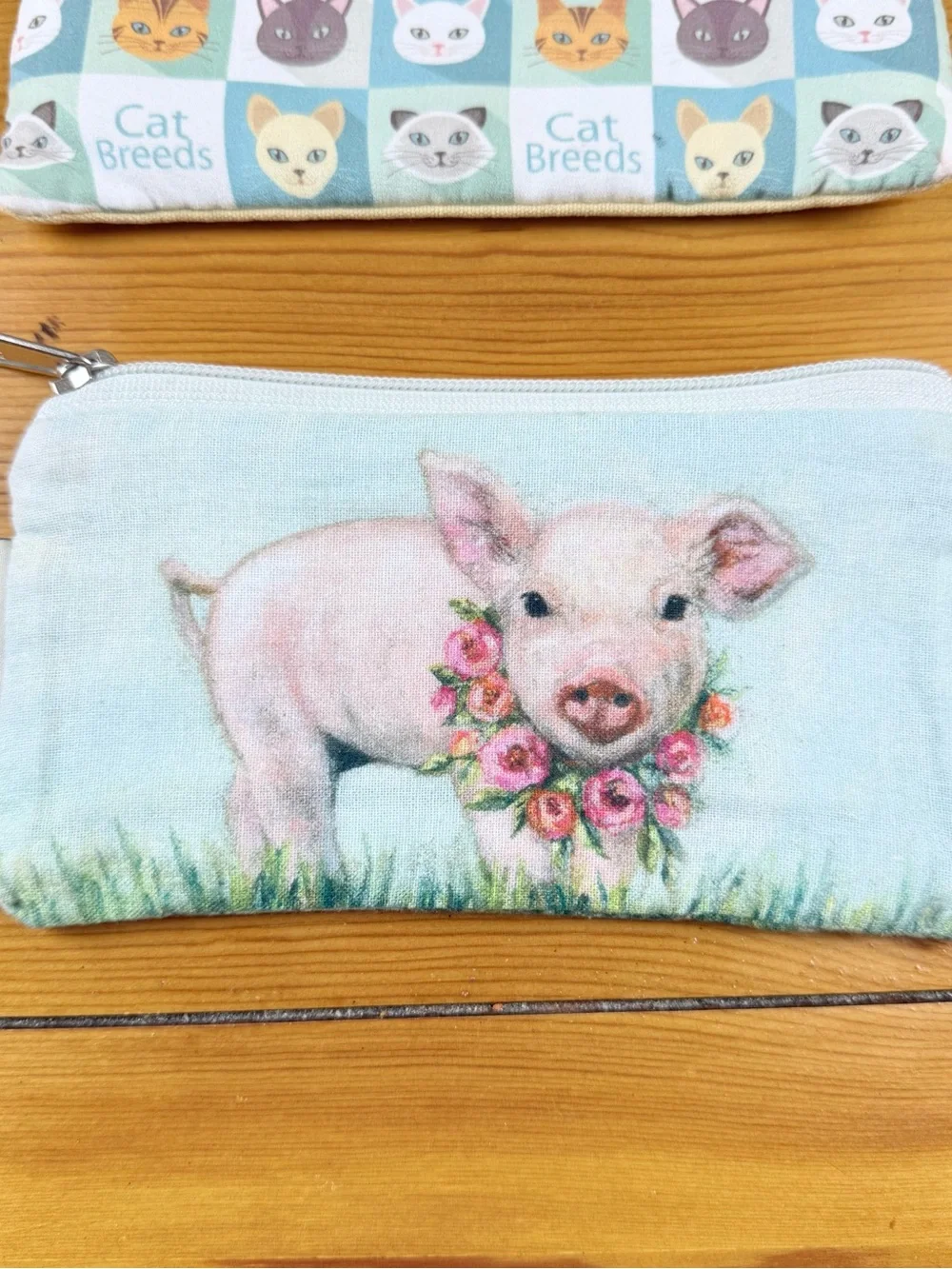 Zippered Bags Set of Three  Cats Piglet Yoobi Makeup Travel Organizer